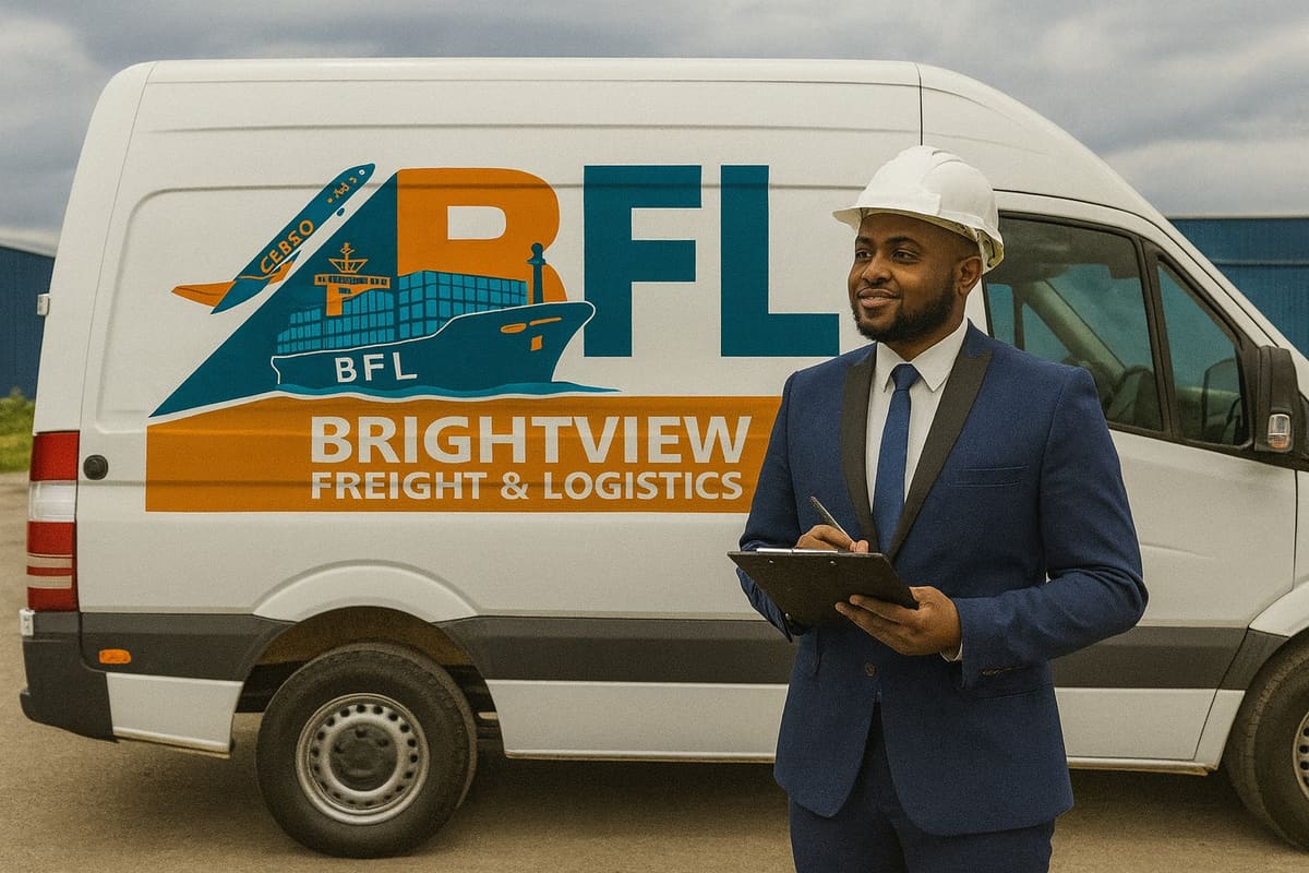 Brightview delivery van used to support air cargo collections and deliveries